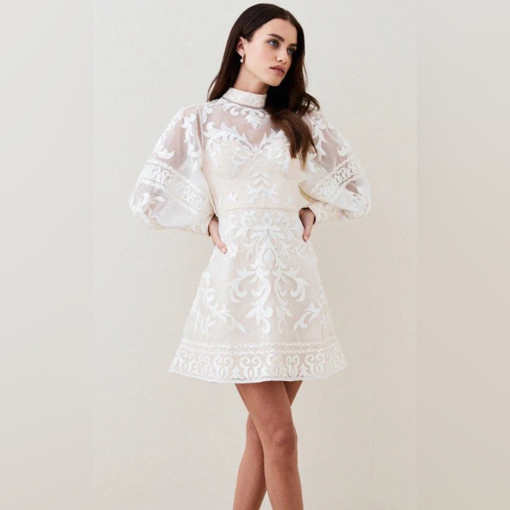 Karen Millen x Lydia Millen -Baroque Applique Mini Dress